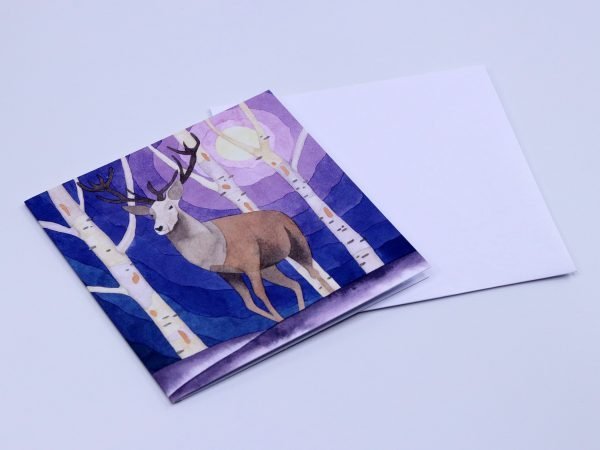 Greetings Card Moonlit Stag