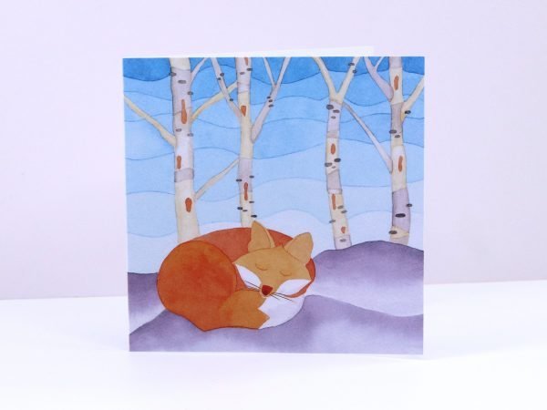 Greetings Card Sleeping Fox