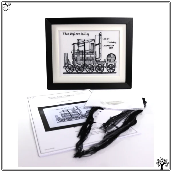 the wylam dilly locomotive steam engine blackwork kit or pattern