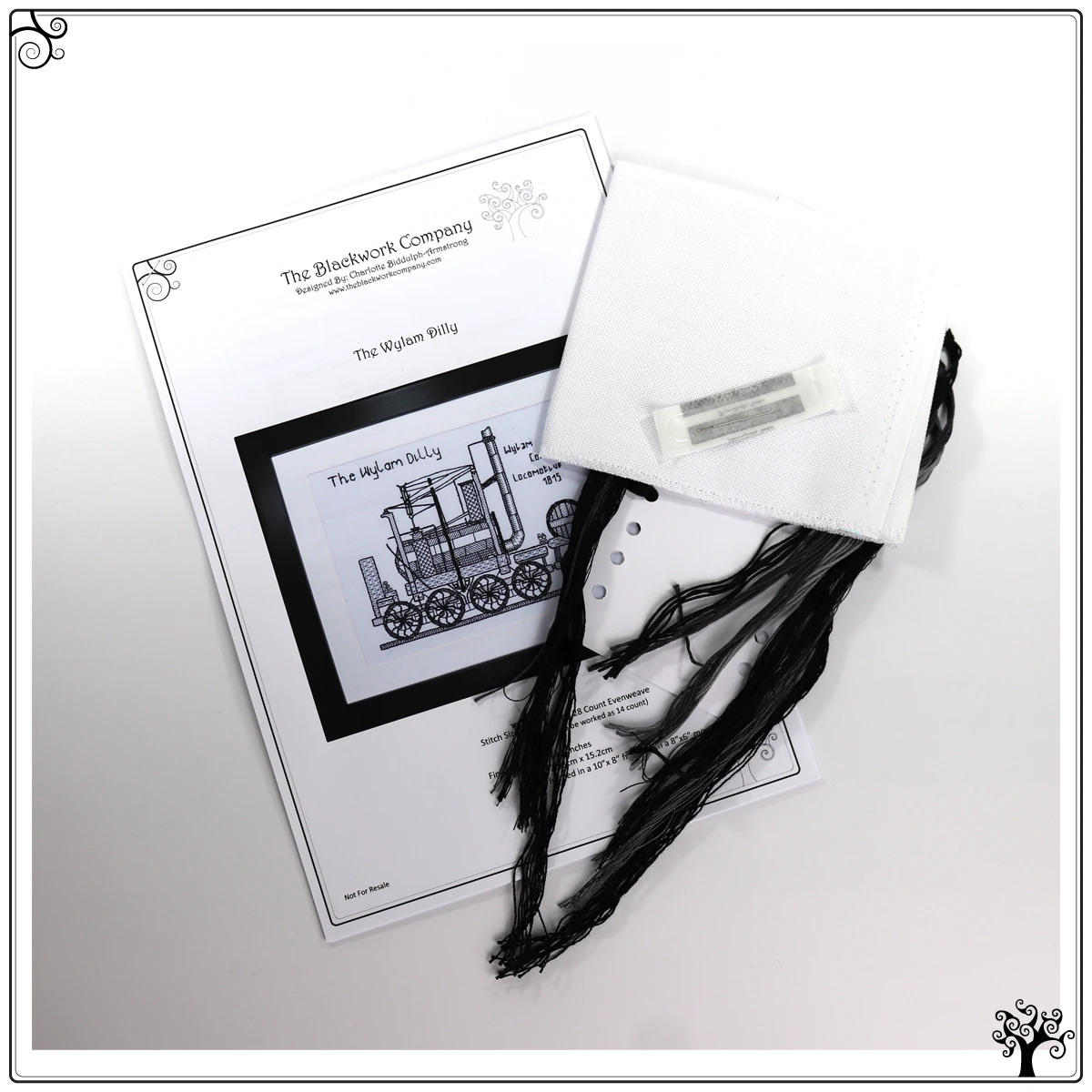 the wylam dilly locomotive steam engine blackwork kit or pattern
