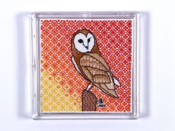 Owl Blackwork Embroidery Coaster Kit