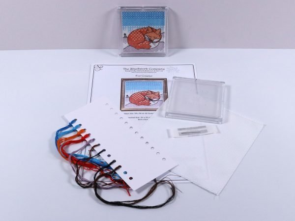 Fox Blackwork Embroidery Coaster Kit
