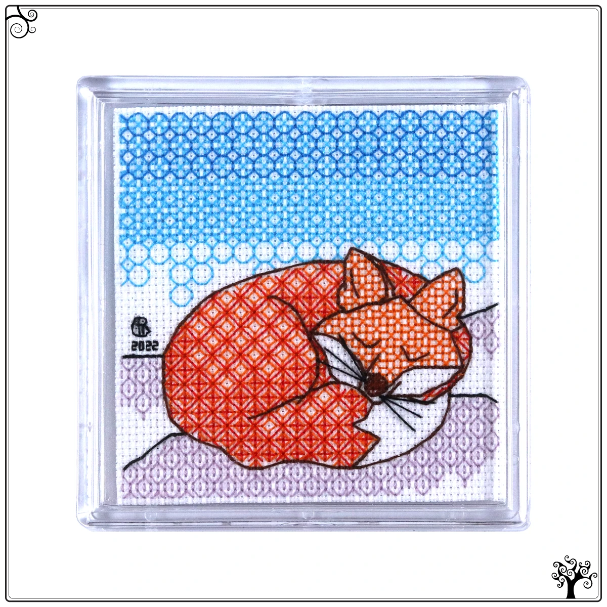 fox coaster blackwork kit