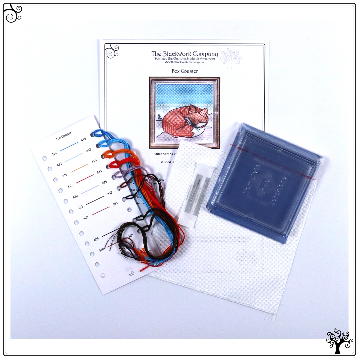 fox coaster blackwork kit