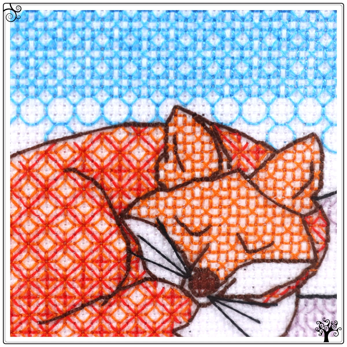 fox coaster blackwork kit