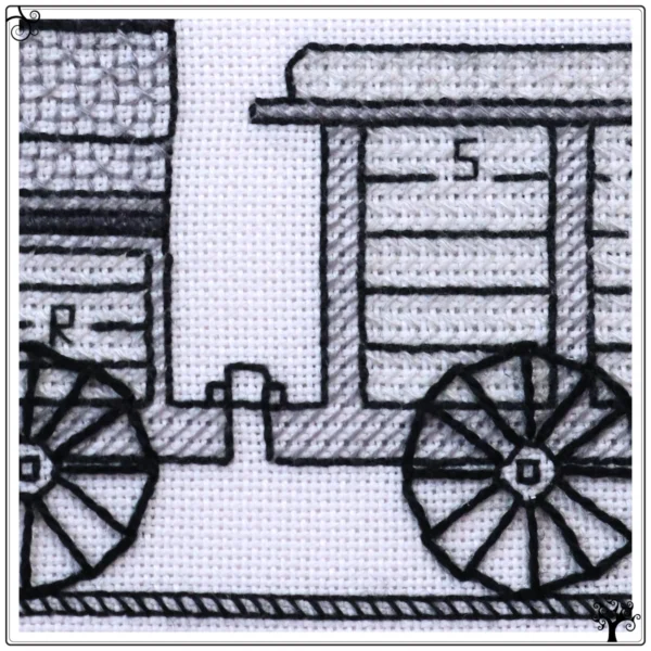 locomotion no1 locomotive steam engine blackwork kit or pattern