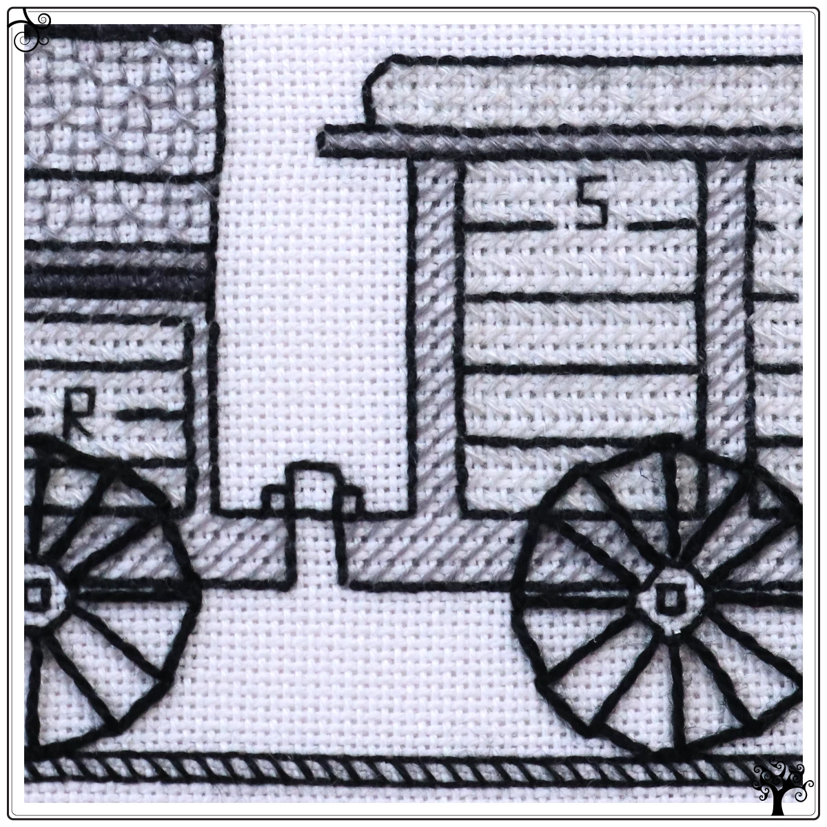 locomotion no1 locomotive steam engine blackwork kit or pattern