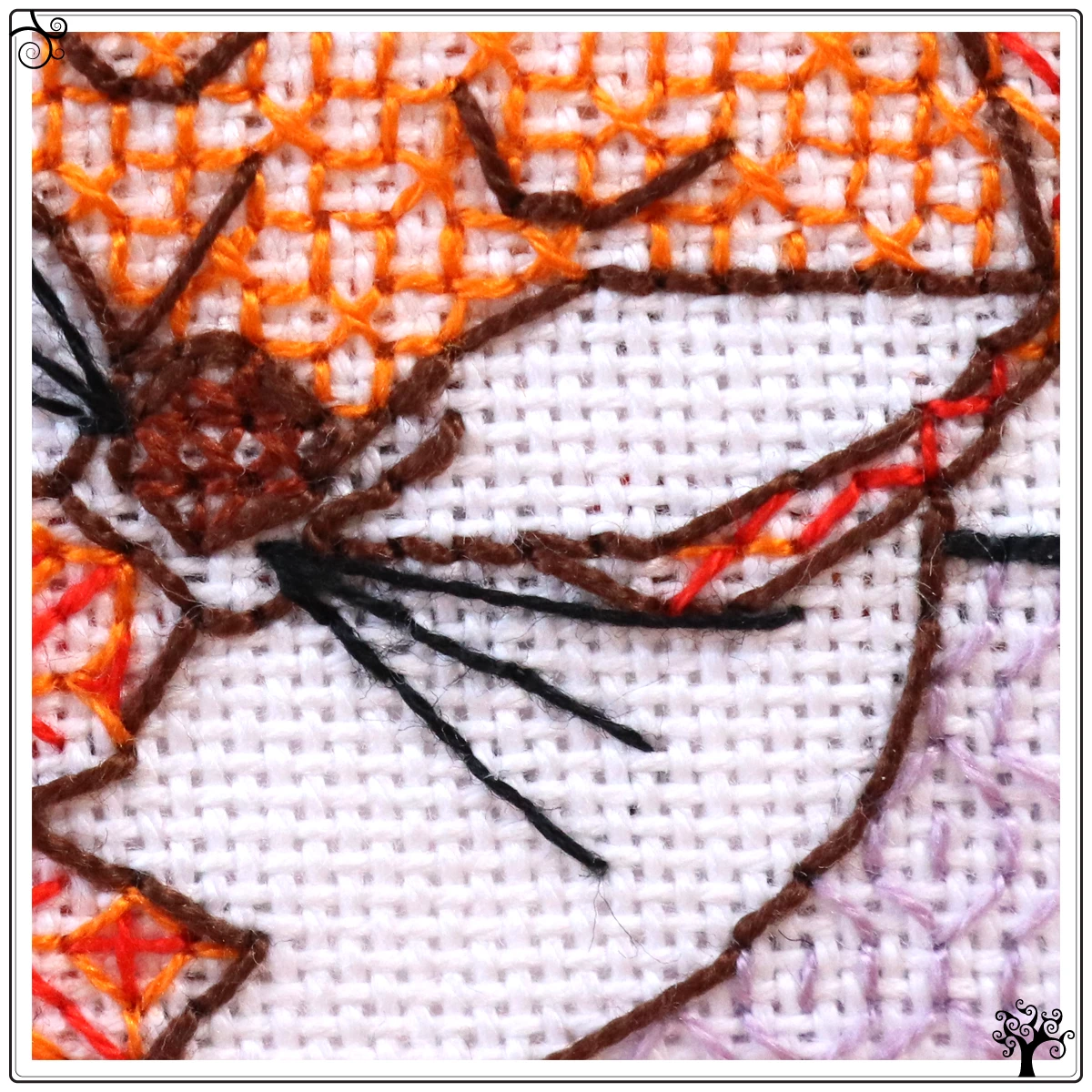 mini fox blackwork kit or pattern