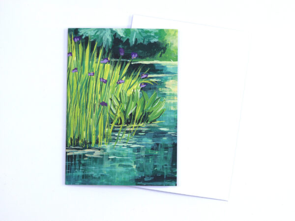 Greetings Card Iris Pond
