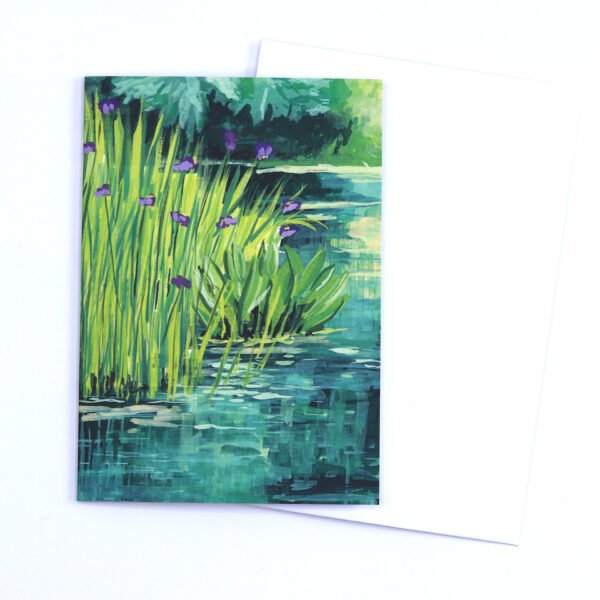 Greetings Card Iris Pond