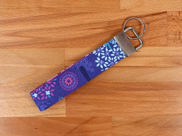 Key Fob Purple Patterned