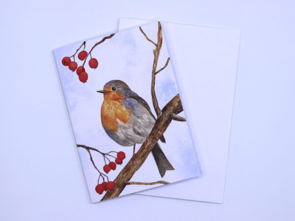 Greetings Card Winter Robin