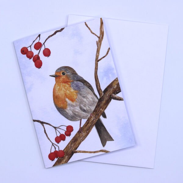 Greetings Card Winter Robin
