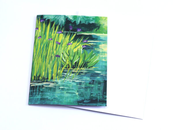 Greetings Card Iris Pond