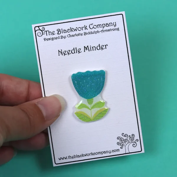 Needle Minder Turquoise Poppy Folk Flower