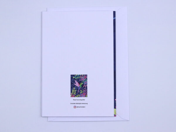 Greetings Card Floral Humming Bird