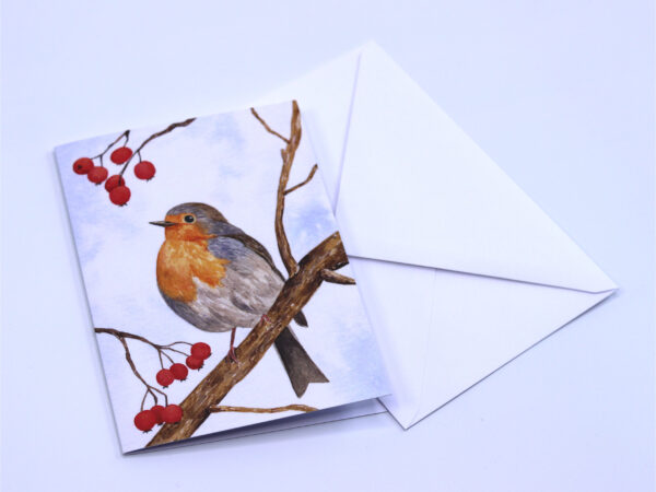 Greetings Card Winter Robin