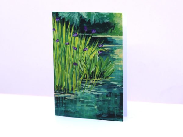 Greetings Card Iris Pond