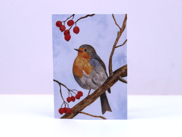 Greetings Card Winter Robin