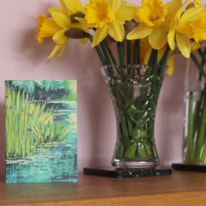 Greetings Card Iris Pond