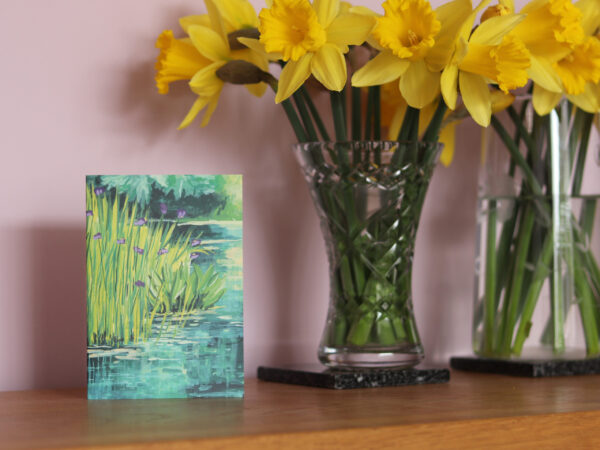 Greetings Card Iris Pond