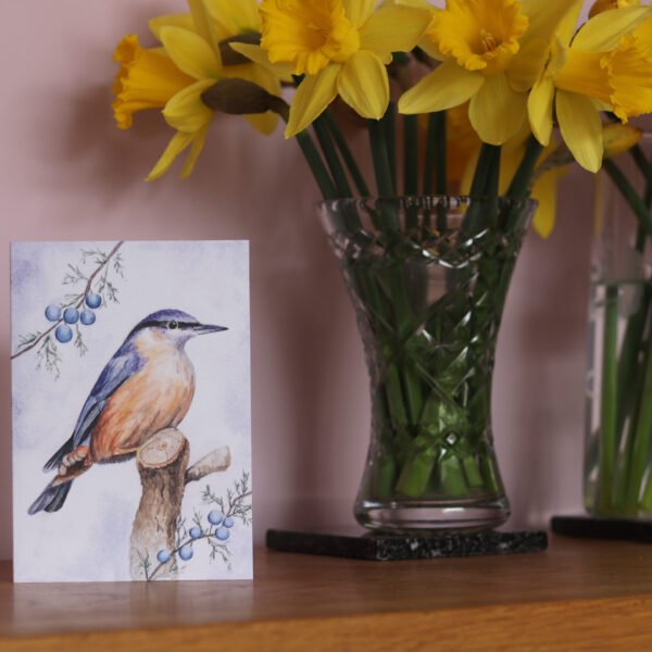 Greetings Card Winter Nuthatch