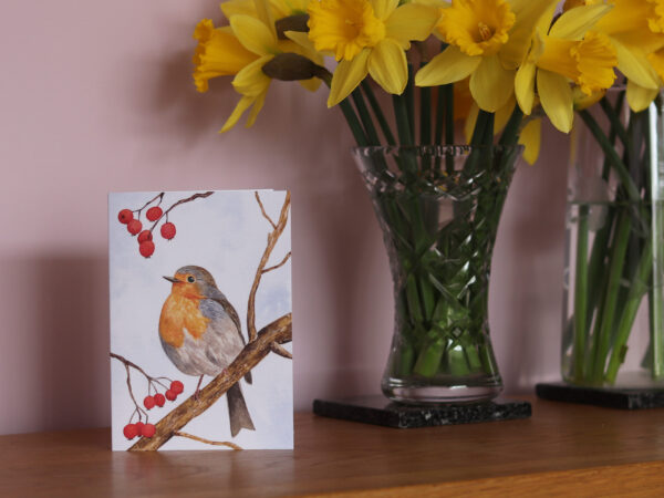 Greetings Card Winter Robin