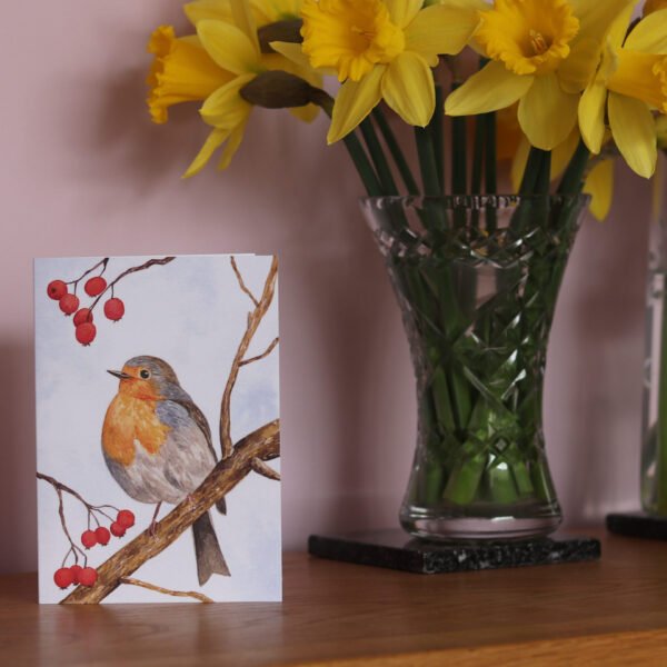 Greetings Card Winter Robin