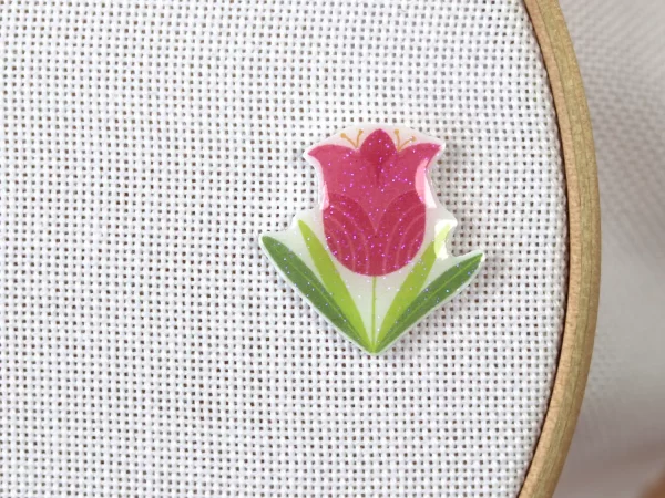 Needle Minder Pink Tulip Folk Flower