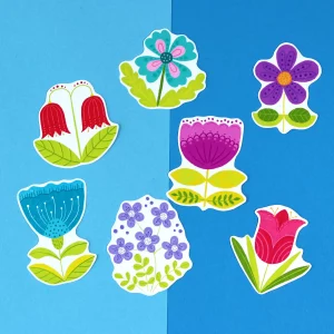 Folk Flowers Spring Stickers Pack – Vinyl