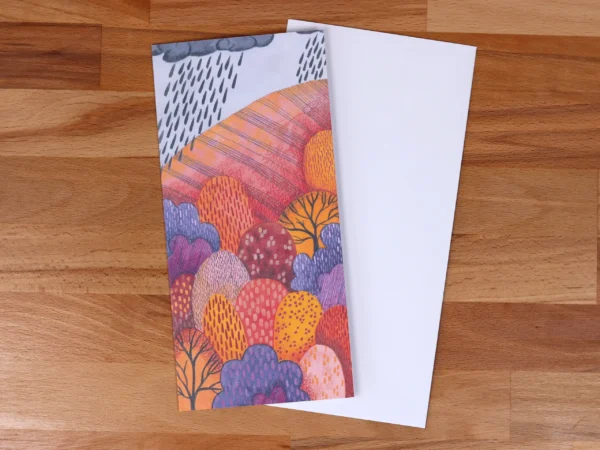 Greetings Card Autumn Rain