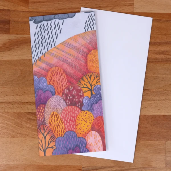 Greetings Card Autumn Rain