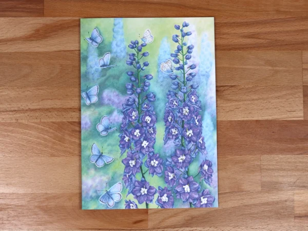 Greetings Card Delphiniums