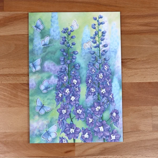 Greetings Card Delphiniums