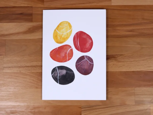 Greetings Card Red Pebbles