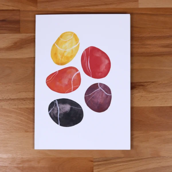 Greetings Card Red Pebbles