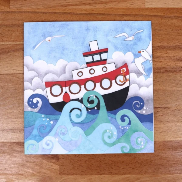 Greetings Card Stormy Ship