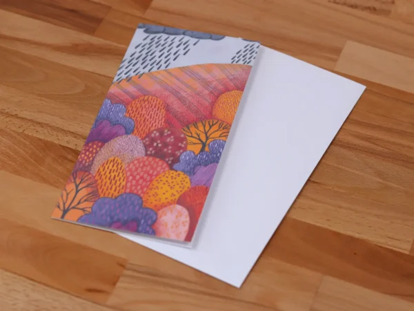 Greetings Card Autumn Rain