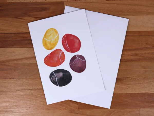 Greetings Card Red Pebbles
