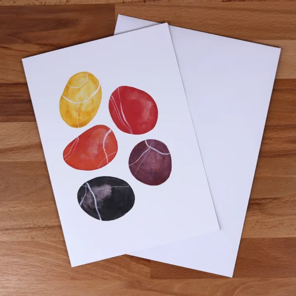 Greetings Card Red Pebbles