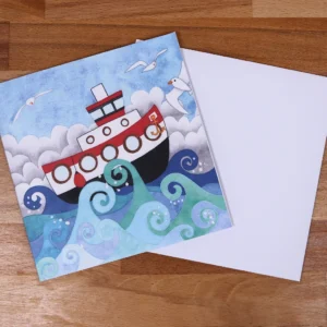 Greetings Card Stormy Ship