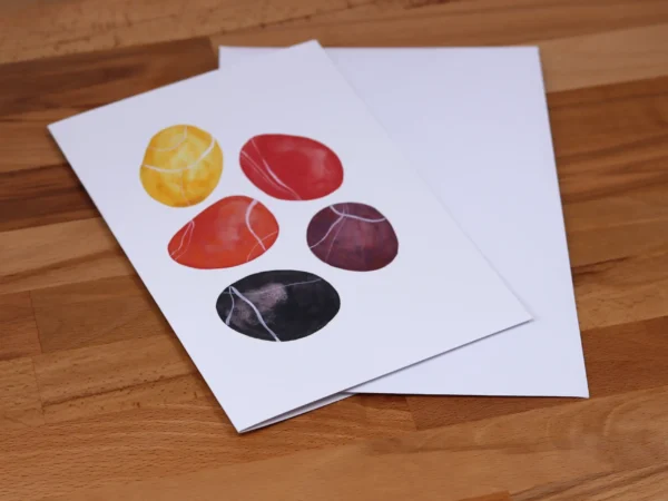 Greetings Card Red Pebbles