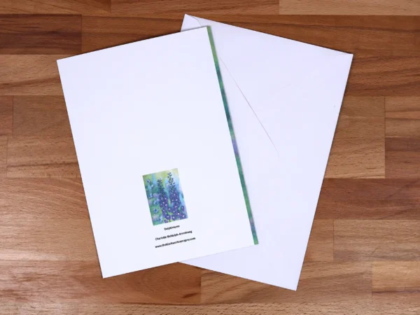 Greetings Card Delphiniums