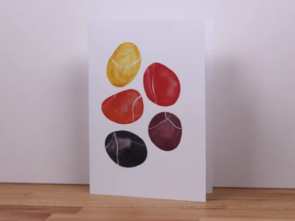Greetings Card Red Pebbles