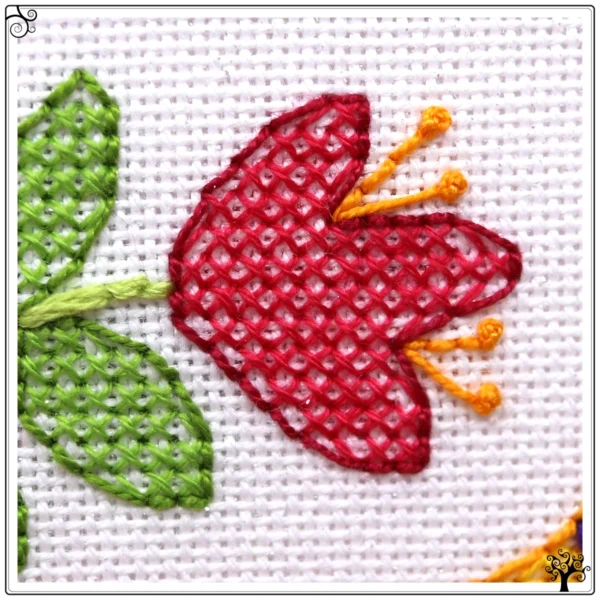 mini cute gazing bird blackwork kit or pattern