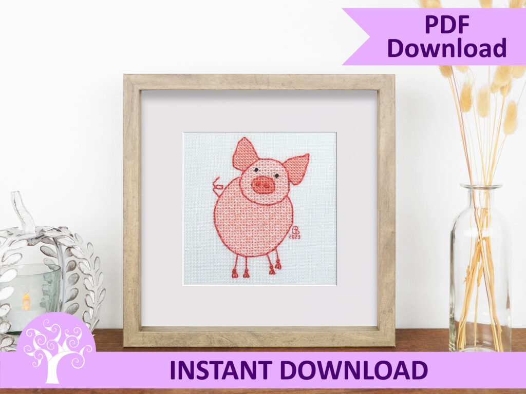 Mini Pig Cute Instant Digital Download