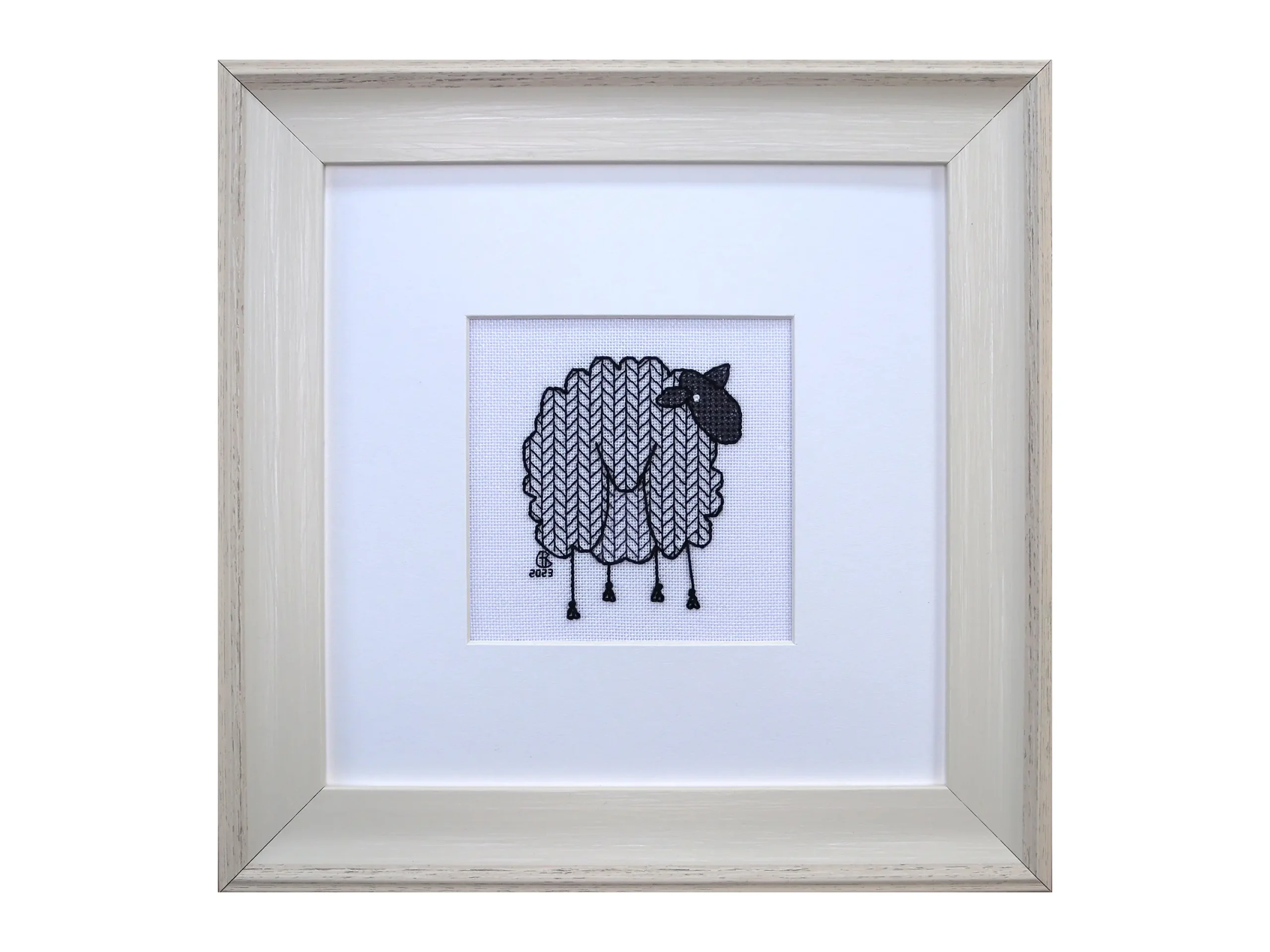 Mini Sheep Back Blackwork Embroidery Kit or Pattern
