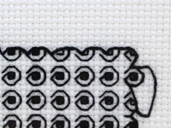 Sheep Curly Blackwork Embroidery Coaster Kit