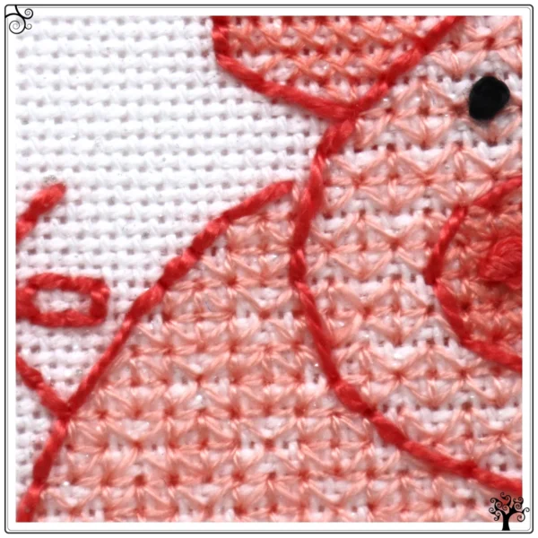 mini pig cute blackwork embroidery kit or pattern