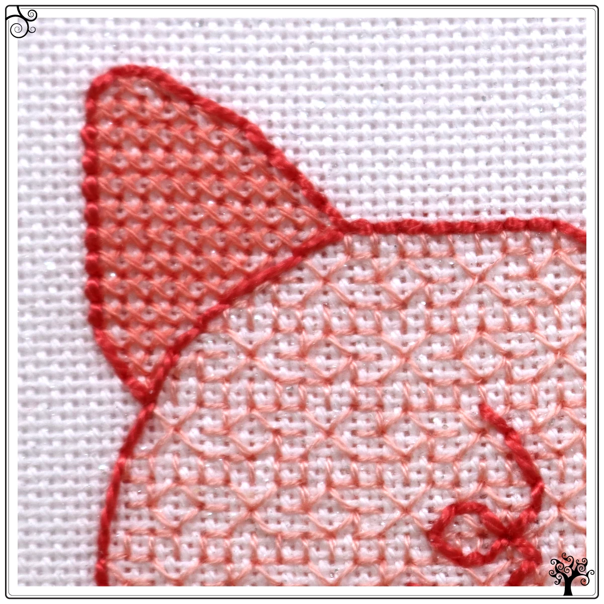 mini piggy back blackwork kit or pattern